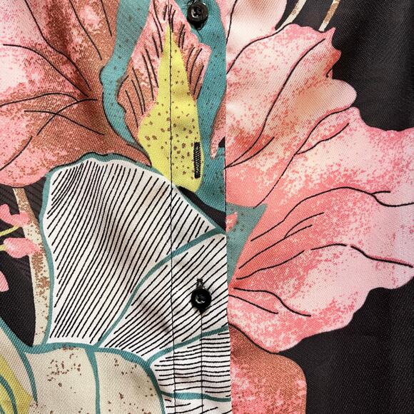 Floral Print Button Down Blouse Small - Picture 4 of 8